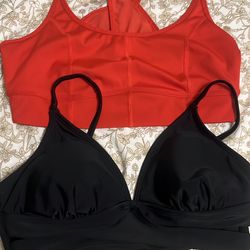Top Swimwear black / red