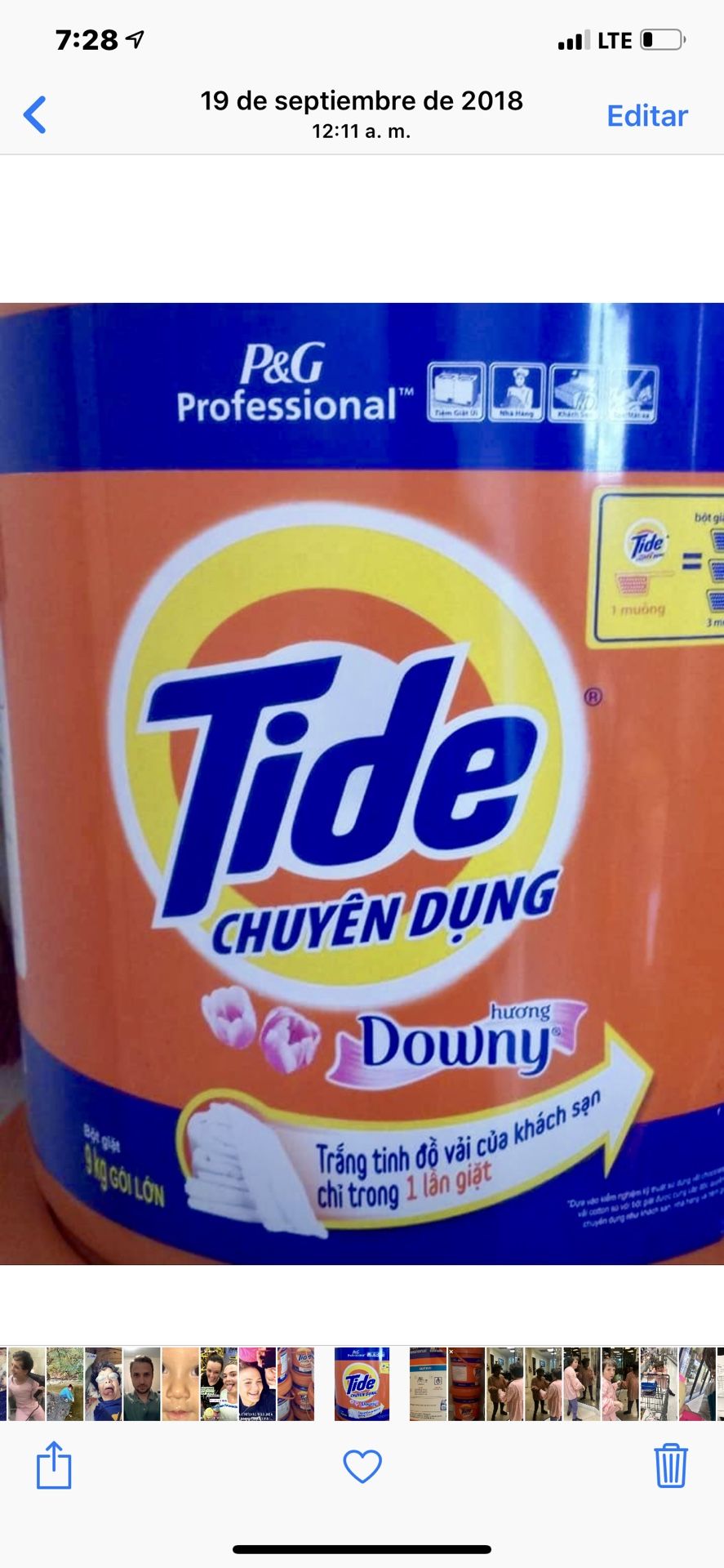 Detergente Tide en polvo con suavizador una tanquetas