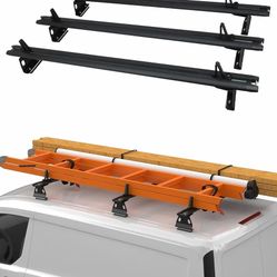 Aluminum Van Roof Rack Fit for Ford Transit, Ram Promaster, Nissan NV, 63" Ladder Rack for Cargo Van, Black, 3 Crossbars