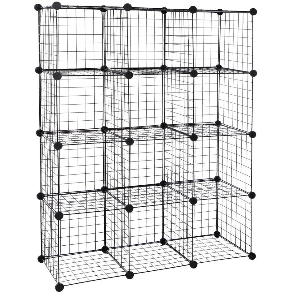 12-Cube Storage Shelf DIY Closet Cabinet Ideal for Living Room Bedroom Office