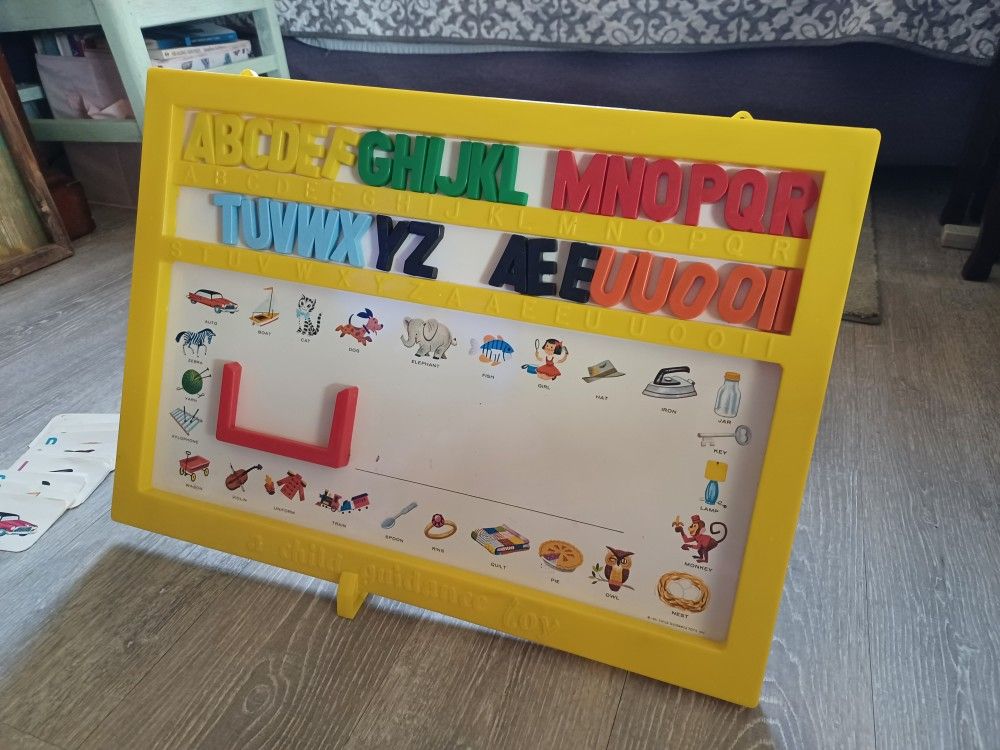 Vintage Magnetic Alphabet Board