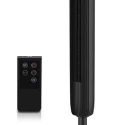 Senville 42" Oscillating Tower Fan for Bedroom, Remote, Bladeless, Quiet, 3 Modes, 7-Hour Timer, LED Display, Black