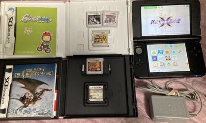 USA Nintendo 3DS XL Console Black Pokemon 6 Game Bundle Mario Project X Zone 2 F