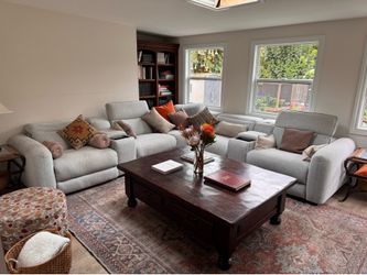 Equinox Silver 136'' Power Reclining 7 Piece Sectional with Power Headrest
