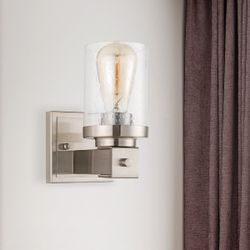 Nickel Glass Wall Sconce - Modern Wall Light - New