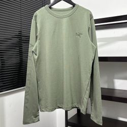 Arctery Green Embroidered Logo Cotton Long Sleeves