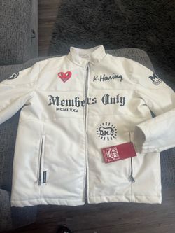 Keith Haring x Members Only Graphic Leather Jacket Paradise Garage Jacket NEW