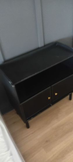 Two console tables, media stand table in black