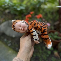 Anne Geddes 9 inch Baby Tiger Doll - Bean Filled Soft Body Collection