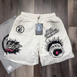 Hellstar Records “Is This What Heaven Sounds Like” White Graphic Shorts