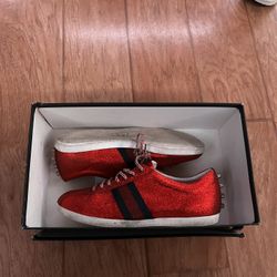 Gucci Low Bambi Sneakers “Red Glitter” Size EU 42