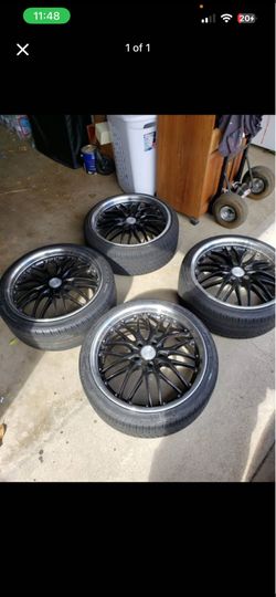 MMR Black Multi-Spoke Wheels w/ Tires (Set of 4) ~20”