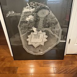 Large New York City Black And White Photo With Metal Frame