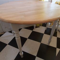 ROUND WOOD TOP KITCHEN TABLE