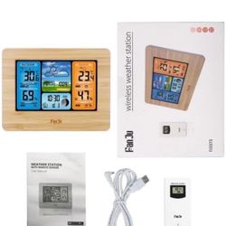 Multifunction Digital Weather Station LCD Alarm Clock Indoor Outdoor Weather For