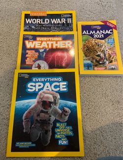National Geographic Kids Magazines-WWII, Weather, Space and 2021 Almanac- good condition