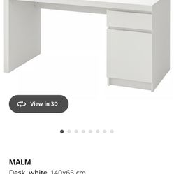 IKEA Malm White Desk 