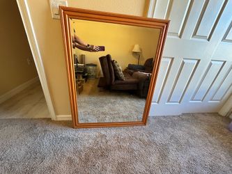 Oak beveled Mirror