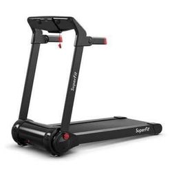 New in Box Goplus Folding Treadmill 3HP Electric Self-Standing Superfit Treadmill Walking Pad RED
