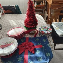 Xmas Tins, Tote, Tree, Price For All
