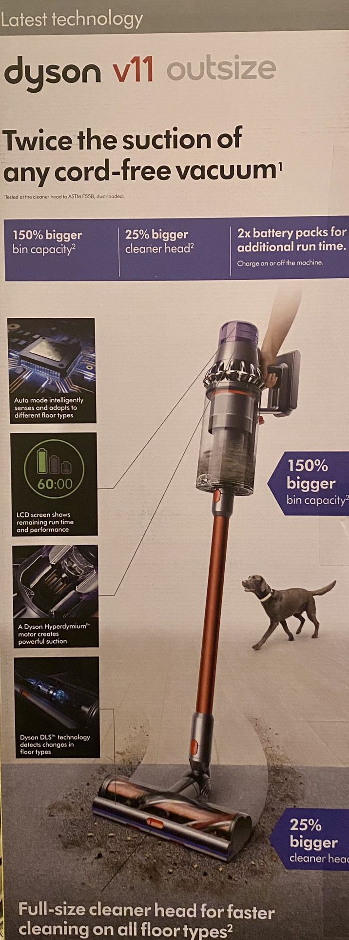 Dyson V11™ Outsize cordless vacuum | Model 298706-01 Retail price in stores: $799.99 plus tax (8.5%) = $867.98 My price: $500 ***Brand new in box /