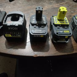 RYOBI charger & 3 Batteries