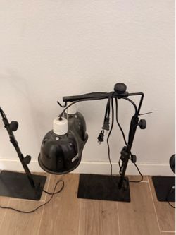 Reptile Heat Lamp Bundle / 3 Stands with Domes + Inkbird Thermostat