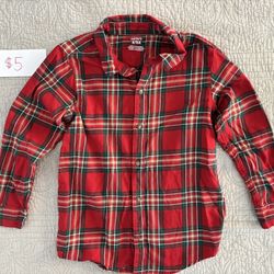 Boys Christmas Plaid Shirt Size 8