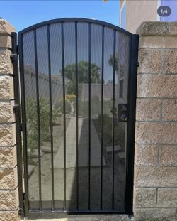 Black metal gate