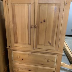 Pine Armoire Storage TV Cabinet