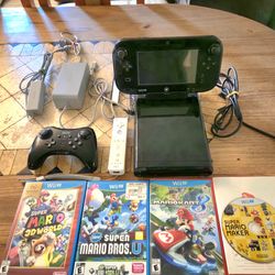 Nintendo Wii U 32GB Mario 3D World Deluxe Console + 4 Games Pro Controller MORE