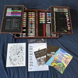 Colored Pencils, Water Color Paints, Acrylic Paints, Oil Paints, Oil Pastels, And Makers!