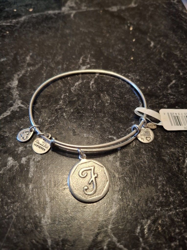 Inital F charm Bangle Bracelet