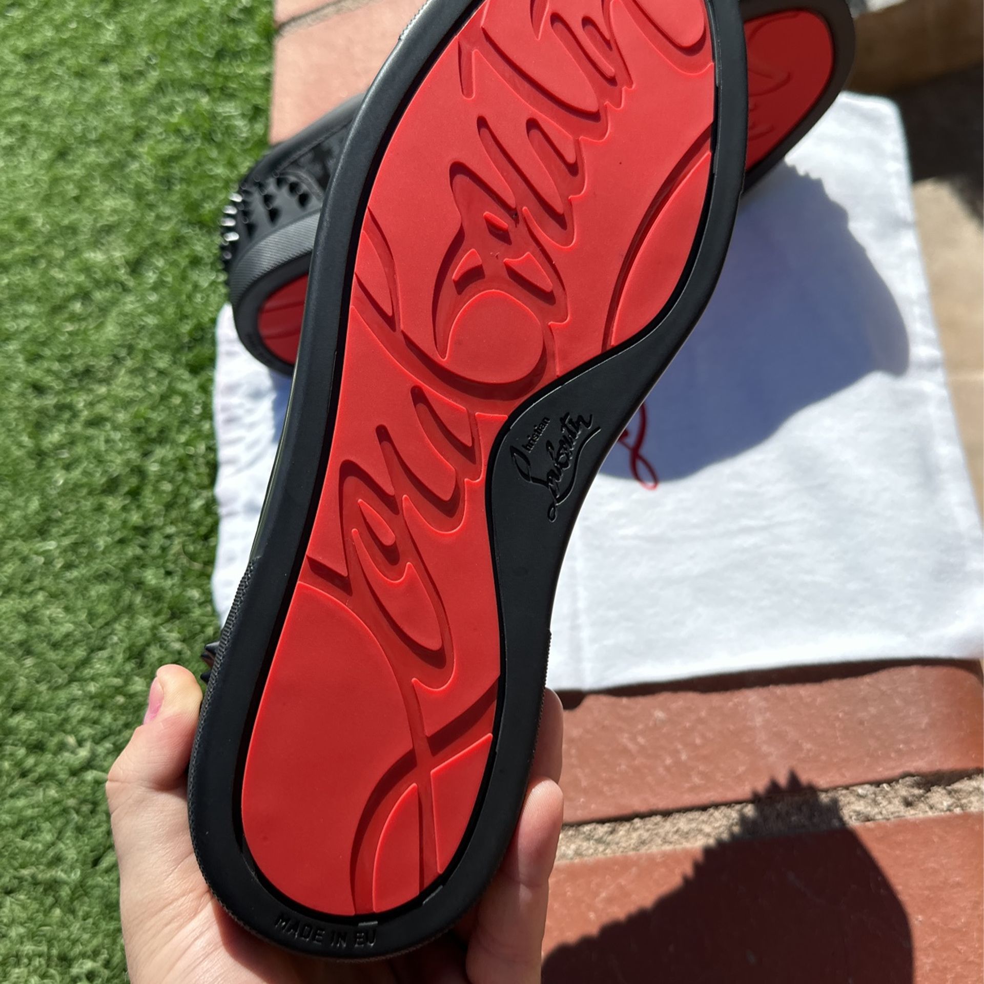 Low Top Christian Louboutin Men Sneaker Black With Red for Sale in Pico  Rivera, CA - OfferUp