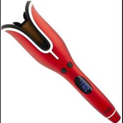 CHI Spin N Curl Ceramic Rotating Curler, Ruby Red