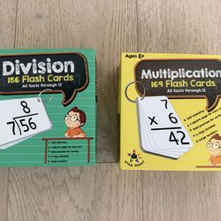 Division & Multiplication Flash Cards Set (156 & 169 cards)