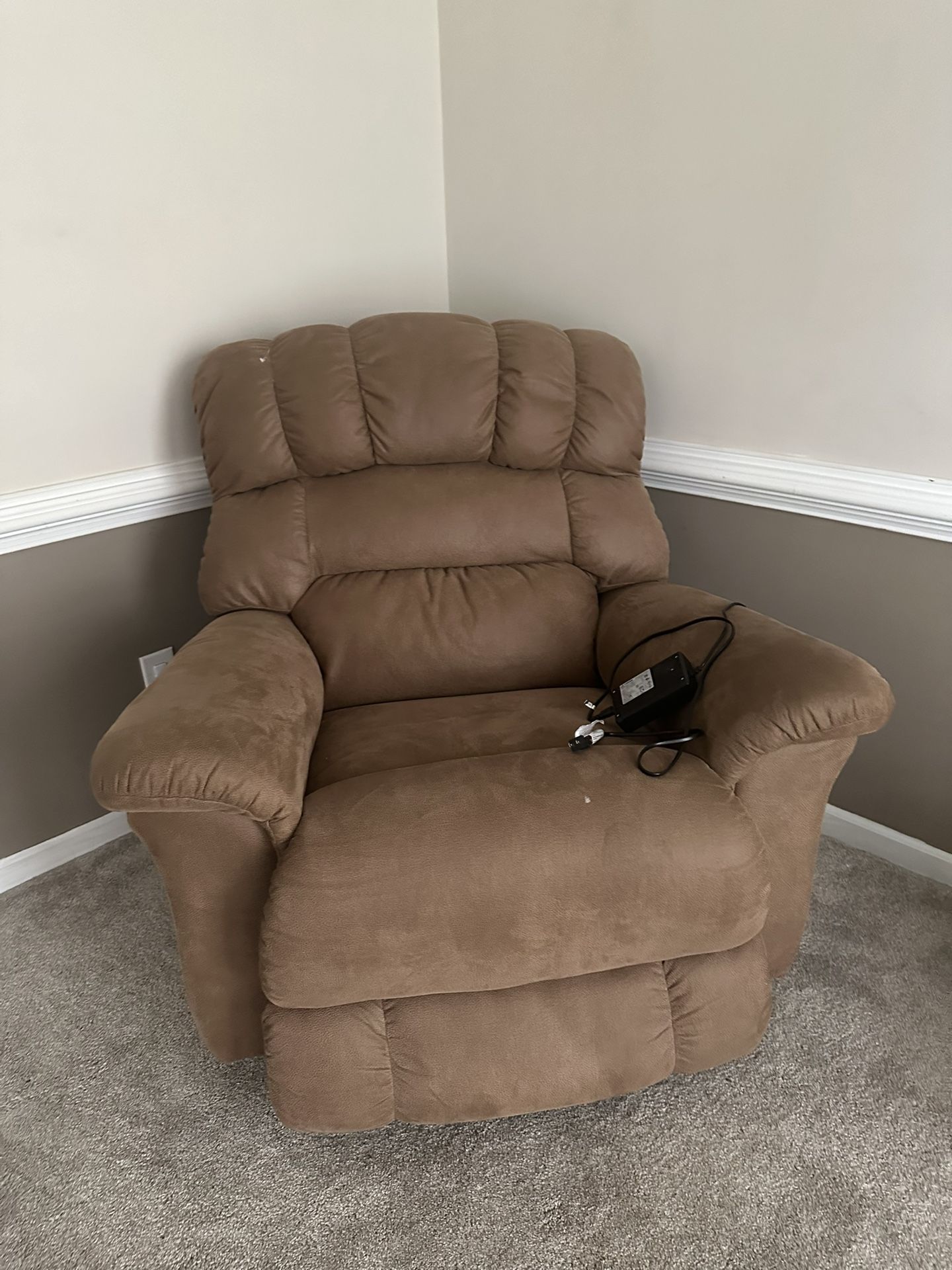 Leather Manual Rocker Recliner, Dark Brown Sofa