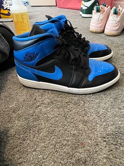 Jordan 1 Mid Royal Paint Splatter