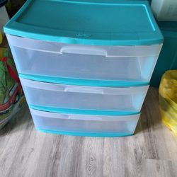 Three Drawer Storage With Wheels