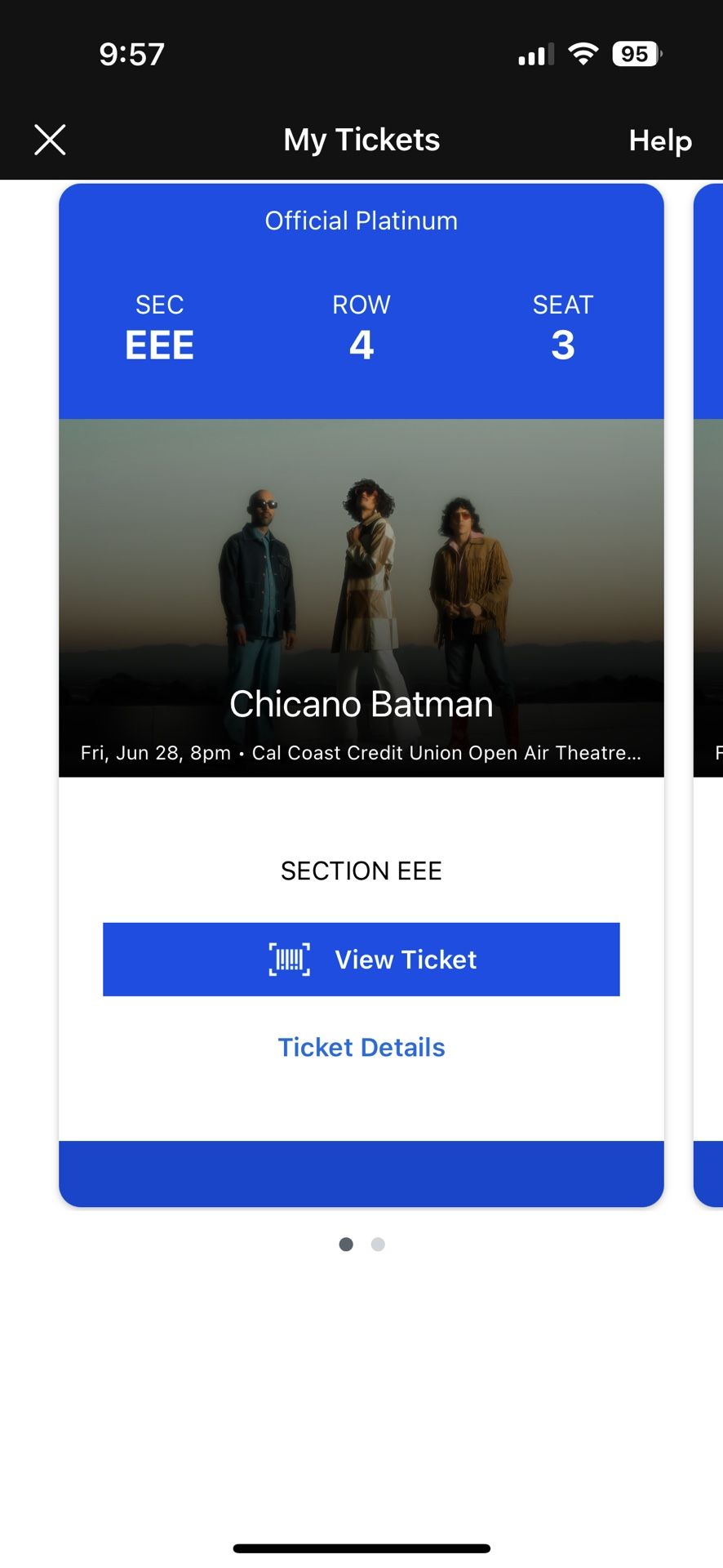 Chicano Batman Front Row Section EEE Tickets