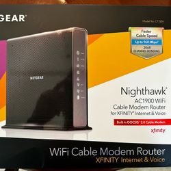 NETGEAR Nighthawk AC1900 WiFi cable modem Router 