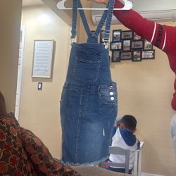 Brand New Denim Overall Skirt 