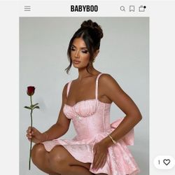 Short, Bow, Pink, Corset Dress From BABYBOO Sized Xxs