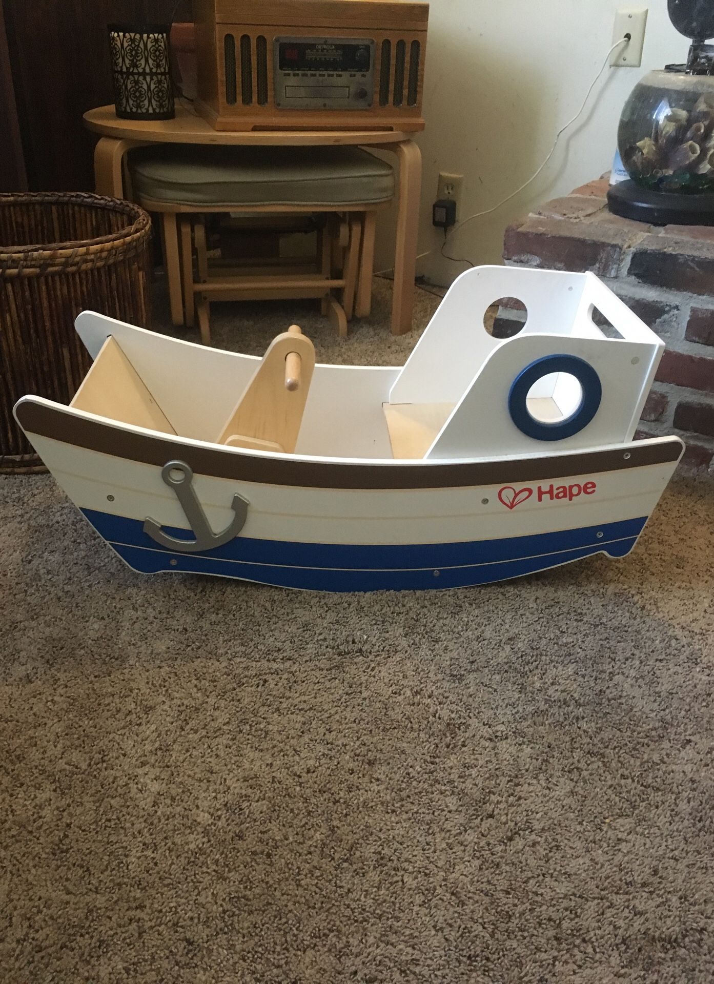 Kids wood boat. Photo prop, or rocker