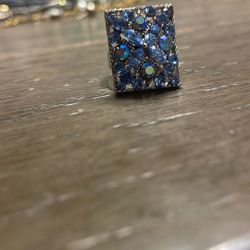 Blue Rhinestone  Ring 