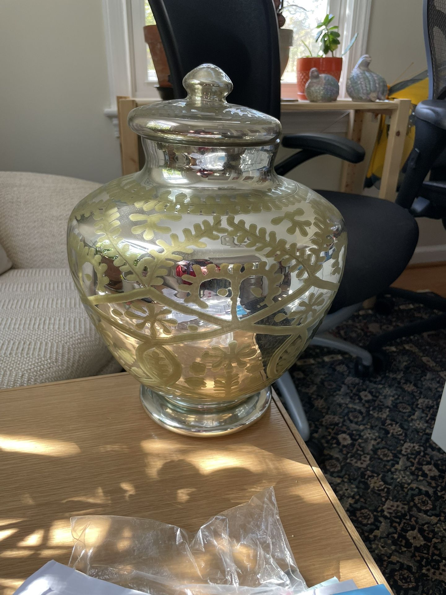 Ginger Jar / Gold & Silver Case / Urn - Large Ginger Jar