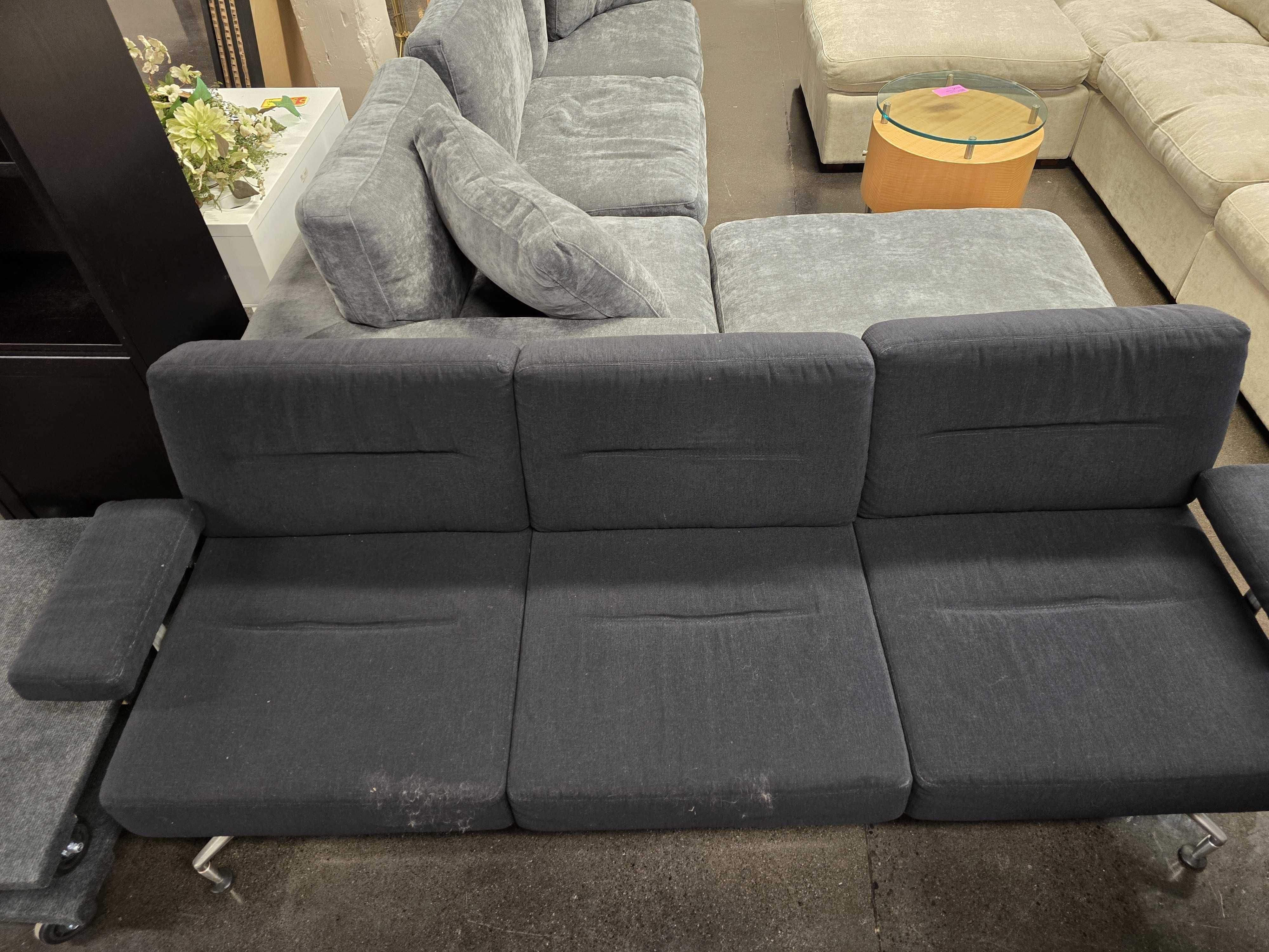 Navy Grey 3-Seat Couch
