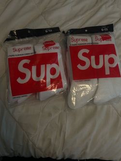 White supreme socks