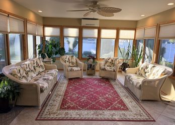 House of Rattan 4-Piece Wicker Seating Set – Custom Cushions