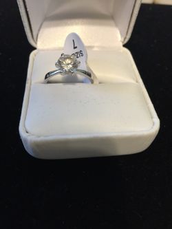 Diamond Sterling Silver CZ Ring Sz 7
